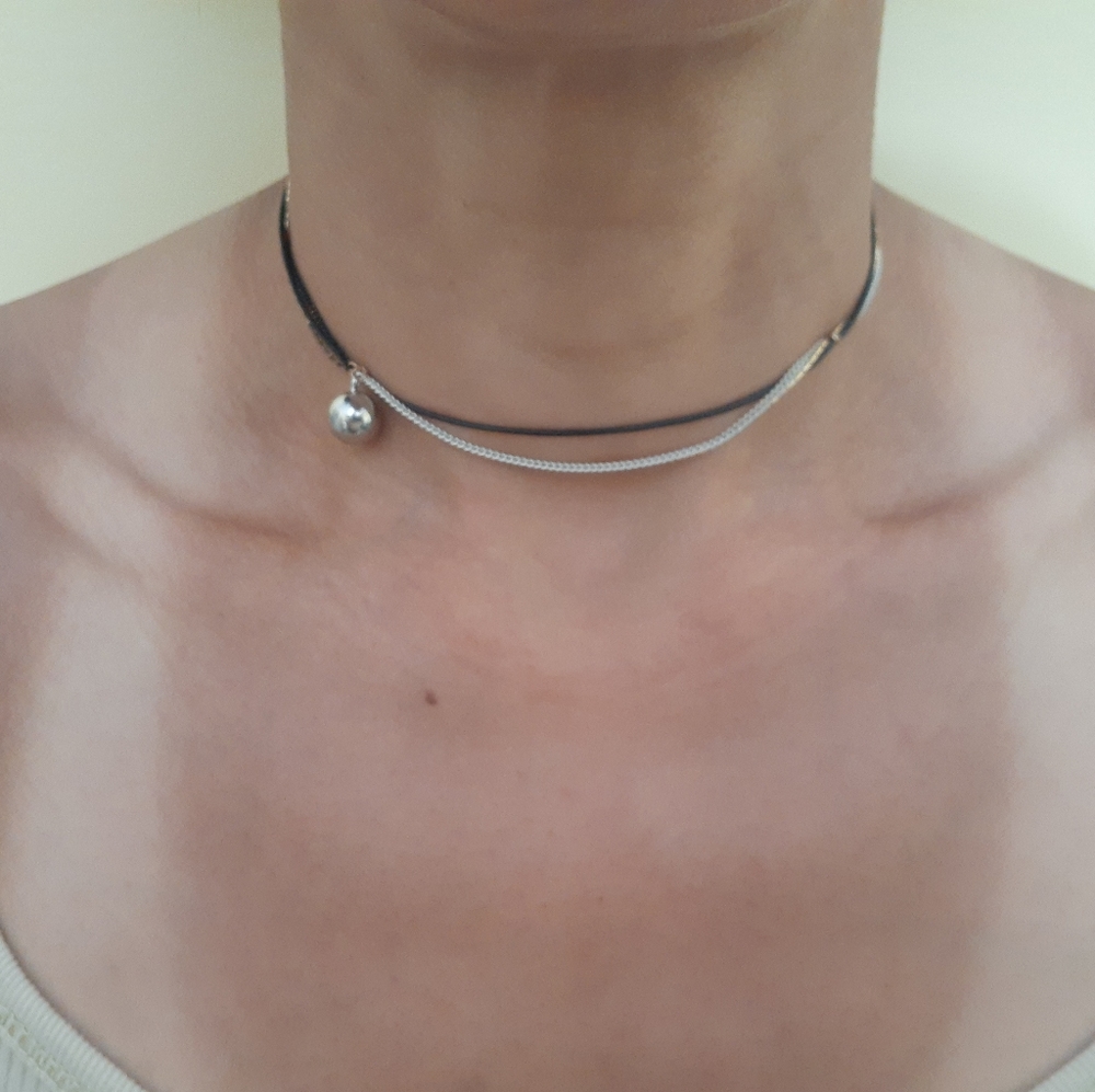 Dainty necklace with silver ball